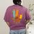 One Thankful Teacher Thanksgiving Turkey Peace Hand Sign Women's Comfort Colors T-Shirt Back Print Berry