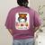 One Thankful Teacher's Aide Messy Bun Thanksgiving Fall Women's Comfort Colors T-Shirt Back Print Berry