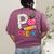 P Is For Pre K Teacher Student Pencil Apple Back To School Women's Comfort Colors T-Shirt Back Print Berry