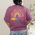 Preschool Rainbow Girls Boys Kids Teacher Back To School Women's Comfort Colors T-Shirt Back Print Berry