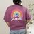 Sé Amable Spanish Bilingual Teacher Be Kind Boho Rainbow Women's Comfort Colors T-Shirt Back Print Berry