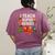 I Teach Super Heroes Teacher Women's Comfort Colors T-Shirt Back Print Berry