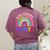 Tiny Human Tamer Watercolor Rainbow Daycare Teacher Women's Comfort Colors T-Shirt Back Print Berry Tiny Human Tamer Watercolor Rainbow Daycare Teacher Women's Comfort Colors T-Shirt Back Print Berry
