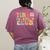 Tired Teachers Club Groovy Teachers Back To School Tee Women's Comfort Colors T-Shirt Back Print Berry