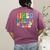Tired Teachers Club Groovy Teachers Back To School Women's Comfort Colors T-Shirt Back Print Berry