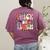 Trick Or Teach Retro Groovy Halloween Teacher Women's Comfort Colors T-Shirt Back Print Berry