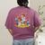 Turkey Reading Books Fall Season Thanksgiving Teacher Book Women's Comfort Colors T-Shirt Back Print Berry