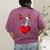 Valentine's Day Boston Terrier Dog Vector Women's Comfort Colors T-Shirt Back Print Berry
