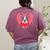 Valentine's Day Boston Terrier Heart Women's Comfort Colors T-Shirt Back Print Berry