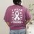 I Wear Pink For My Teacher Cancer Awareness Women's Comfort Colors T-Shirt Back Print Berry
