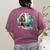 Whimsical Forest Adventures Sasquatch Bigfoot Walking Boston Terrier Dog Lovers Women's Comfort Colors T-Shirt Back Print Berry
