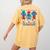 All American Teacher Pencil Coquette Bow USA Flag Teachers Women's Comfort Colors T-Shirt Back Print Mustard