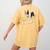 Ballaholic Boston Terrier Dog Chasing Bostie Ball Women's Comfort Colors T-Shirt Back Print Mustard