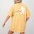 Bigfoot Walking With Bull Terrier Dog Women's Comfort Colors T-Shirt Back Print Mustard