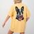 Boston Terrier American Flag Women's Comfort Colors T-Shirt Back Print Mustard