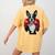 Boston Terrier Boxing Women's Comfort Colors T-Shirt Back Print Mustard