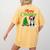 Boston Terrier Christmas Tree Lights Xmas Dog Lover Women's Comfort Colors T-Shirt Back Print Mustard