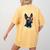 Boston Terrier Dad Boston Bull Bostie Dog Women's Comfort Colors T-Shirt Back Print Mustard