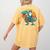 Boston Terrier Dog Riding Dinosaur T Rex Boys Women's Comfort Colors T-Shirt Back Print Mustard