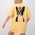 Boston Terrier Dog Wearing Crown For Men Women Girls Kids Women's Comfort Colors T-Shirt Back Print Mustard