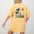 Boston Terrier Japanese Kanagawa Wave Surf Dog Women's Comfort Colors T-Shirt Back Print Mustard