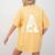 Boston Terrier Mom Dad Dog Alien UFO Women's Comfort Colors T-Shirt Back Print Mustard
