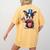 Boston Terrier Puppy Dog Holds His American Flag 4th Of July Women's Comfort Colors T-Shirt Back Print Mustard