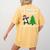 Boston Terrier Santa Hat Dabbing Around The Christmas Tree Women's Comfort Colors T-Shirt Back Print Mustard