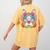 Boston Terrier Sugar Skull Dog Day Of The Dead Women's Comfort Colors T-Shirt Back Print Mustard