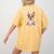 Brown Boston Terrier With Flowers And Feathers Women's Comfort Colors T-Shirt Back Print Mustard