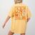 Fall In Love With Music Groovy Thanksgiving Music Teacher Men Women Girls Kids Women's Comfort Colors T-Shirt Back Print Mustard