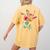 Flower American Sign Language ASL Teacher Teaching Deaf Women's Comfort Colors T-Shirt Back Print Mustard