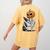 Halloween Skeleton Boston Terrier Women's Comfort Colors T-Shirt Back Print Mustard