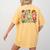 Maestra Flowers Spanish Teacher Cinco De Mayo Women's Comfort Colors T-Shirt Back Print Mustard
