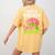 Math Teachers Love Brains Zombie Teacher School Halloween Women's Comfort Colors T-Shirt Back Print Mustard