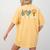 Peace Love Montessori Daycare Teacher Appreciation Women's Comfort Colors T-Shirt Back Print Mustard
