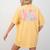 In My Pre K Era Groovy Back To School First Day Teacher Kids Women's Comfort Colors T-Shirt Back Print Mustard