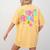 Preppy Fourth Grade Back To School 4th Grade Teacher Girls Women's Comfort Colors T-Shirt Back Print Mustard