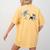 Skeleton Chasing Dog Boston Terrier Halloween Pet Lover Women's Comfort Colors T-Shirt Back Print Mustard
