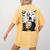 Spooky Halloween Moon Boston Terrier Boston Bull Bostie Women's Comfort Colors T-Shirt Back Print Mustard