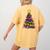 Teacher Crayon Christmas Tree Lights Student School Xmas Women's Comfort Colors T-Shirt Back Print Mustard