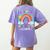 100th Day Of School Rainbow Happy 100 Days Smarter Teacher Women's Comfort Colors T-Shirt Back Print Violet
