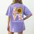 4th Grade Teacher Love Autumn Fall Sunflower Appreciation Women's Comfort Colors T-Shirt Back Print Violet