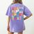 Alphabet Hi Back To School ABC Pre K Kindergarten Teacher Women's Comfort Colors T-Shirt Back Print Violet