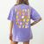 Alphabet Turkey Thanksgiving Costume Preschool Teacher Men Women Women's Comfort Colors T-Shirt Back Print Violet