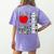 American Flag Camouflage Teacher Patriotic 4th Of July Women's Comfort Colors T-Shirt Back Print Violet