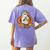 Art Teacher Painting Brushes Retro Pumpkin Ghost Artist Women's Comfort Colors T-Shirt Back Print Violet