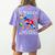Autism Awareness Teacher I Teach Awesome Superheroes Women's Comfort Colors T-Shirt Back Print Violet