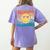 Back To School Groovy Smile Preschool Teachers Students Kids Women's Comfort Colors T-Shirt Back Print Violet