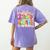Back To School Kindergarten Preppy Teacher Girl Women's Comfort Colors T-Shirt Back Print Violet